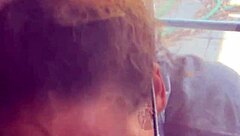 your lightskin ebony stepsis slurps cock by the window as boyfriend searches gets facial