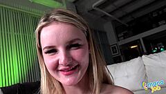 Eliza Eves Teases Huge Cock and Begs for Facial Cumshot!