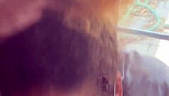 your lightskin ebony stepsis slurps cock by the window as boyfriend searches gets facial