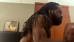 rough black guy pounds fat ebony bbw slut doggystyle into hotel bed with big tits bouncing