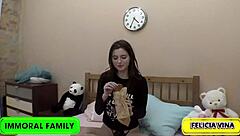 felicia vinas' huge booty double stuffed hard by dan in wild bedroom romp!