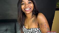 brunette evelyn rims throbbing cock then begs for deep pussy pounding