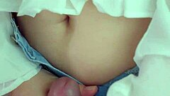 enjoy hands rubbing hairy pussy before insertion but hold back cum