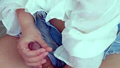 enjoy hands rubbing hairy pussy before insertion but hold back cum