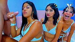 i'm wrecking this hot latina's throat with my monster cock