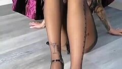 i tease you with my solo magic footjob in nylons and leggings hard