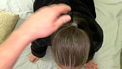 fucking my friend's wife in her fur coat then blasting cum on those tits