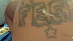 Blonde bombshell creams on big black cock doggystyle