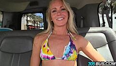 sexy blonde amateur surfer slut bends over for rough fucking on the 305 bus