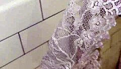 roomie leaves thongs in bathroom... i jerk my crazy hard cock then fuck her tight pussy later