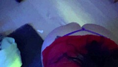 Teen in lingerie slurps monster cock deep in home blowjob.