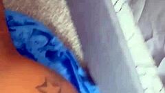 Blonde bombshell creams on big black cock doggystyle