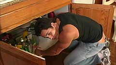 while cooking dinner the horny black milf wife spreads for massive cock assfucking in kitchen