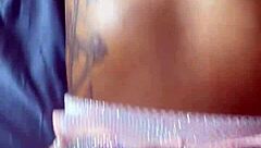 Blonde bombshell creams on big black cock doggystyle