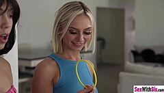 Double blowjob fun with stepsis Chloe Temple hot Latina Bianca Bangs and stepbro Jimmy Michaels 👅💦