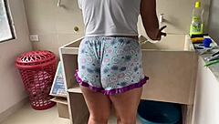 hot neighbor gets fucked hard in her backyard patio by huge cock voyeur style