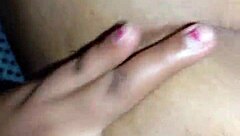 Chubby ebony with big natural tits and ass teases her wet solo play