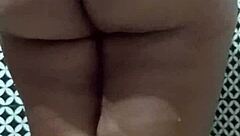 Chubby ebony with big natural tits and ass teases her wet solo play