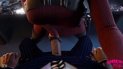 Ada wong strokes leon kennedy's cock in close-up animation