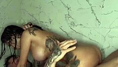 hottest brunette lilack showers with maximo garcia deepthroat gags rough pounding cum swallow