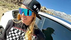 Blonde babe with big cock rides deep in hardcore POV.