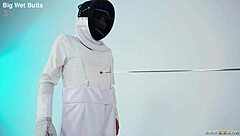 Lauren Phillips and Rose Lynn unmask for interracial threesome muff dive