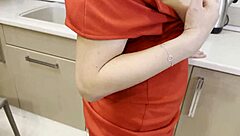 Mature teacher bent over kitchen counter for rough doggystyle pounding by horny stud