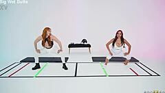 Lauren Phillips and Rose Lynn unmask for interracial threesome muff dive