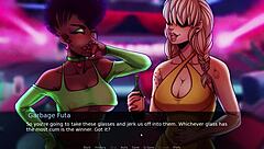 Rough Futanari Threesome Anal Creampie At Pub