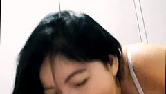 Sobrinha sneaks blowjob on uncle while wife sleeps then shocks at facial cumshot