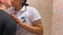horny skinny latina students caught fucking raw in school bathroom