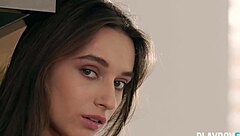 gloria sol's petite ukrainian centerfold bombshell strips natural tits bare