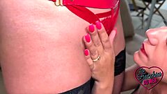 Ava and Ashley's lingerie threesome shares big tits cock in French FFM group