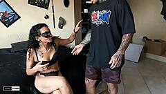 brazilian mature tattooed babe in lingerie teases big natural tits before juicy fuck session