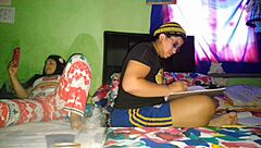 i rub my huge curvy ebony ass pussy while stepsis studies masturbating homemade pov