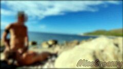 Strangers Catch Wife Touching and Fucking My Big Cock on Nude Beach - Real Amateur French Misscreamy