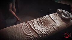 paid her for massage but she blindfolds and fucks me cheating style