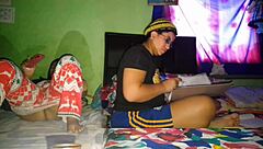 i rub my huge curvy ebony ass pussy while stepsis studies masturbating homemade pov