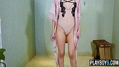 Petite Latina Milf Salena Storm's Lingerie Strip Reveals Her Beautiful Small Tits Nude