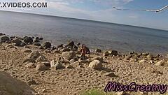 Strangers Catch Wife Touching and Fucking My Big Cock on Nude Beach - Real Amateur French Misscreamy