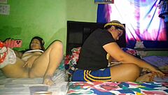 i rub my huge curvy ebony ass pussy while stepsis studies masturbating homemade pov