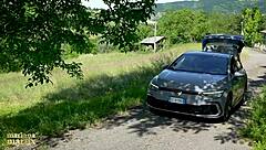 Big-ass Latina Mariana Martix rides muscular Italian's cock outdoors raw!