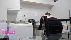 Boss, watch your brazilian maid esfregando on washer flashing pierced nipples teasing monster cock hungry?