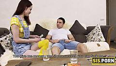 sis porn babe's shaved pussy makes rich stepbro bound to fuck her dirty