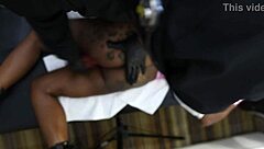 black bunny ebony screams orgasming pussy lips spread on desk dildo vibrator