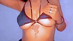 her massive beautiful boobs shine during oily massage sex