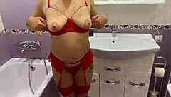 Stepbro catches me fucking hairy pussy on washing machine in bathroom?