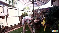 Can petite teen Lilibet Saunders handle her first hardcore cowgirl ride on big cock?