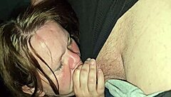 Redhead babe moans loud giving sloppy blowjob right after concert ends