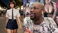 BEAUTIFUL ASIAN TRANS GIRL'S TINY COCK JERKED OFF AS THEY KISS!